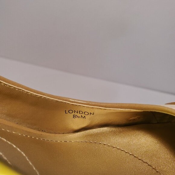 Tahari "London" Two Tone Tan Cream Patent Leather Slingback Women's Size 8.5M - Picture 8 of 15